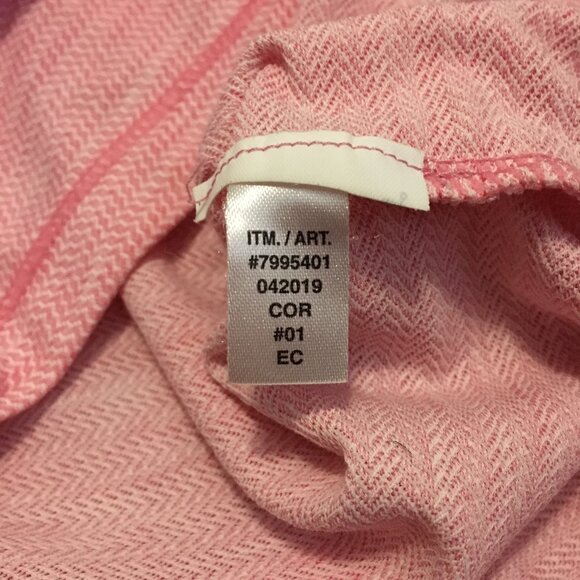 2 Cotton Candy Pink Horizontal Herringbone Print Tank Tops - Picture 10 of 15